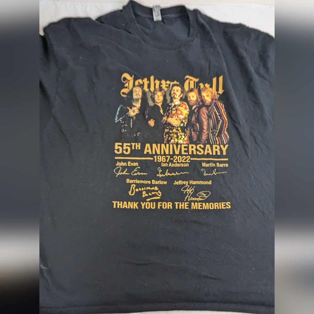 Jethro Tull 4X Tee 55th Anniversary 1967-2022 Concert Band Members Signatures